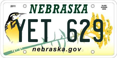 NE license plate YET629