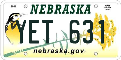 NE license plate YET631