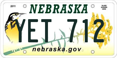NE license plate YET712