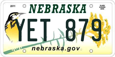 NE license plate YET879