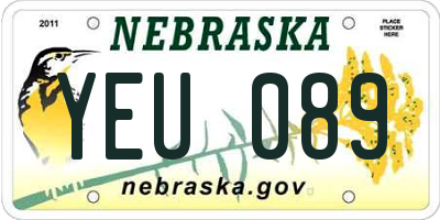 NE license plate YEU089