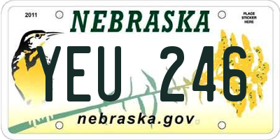 NE license plate YEU246