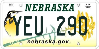 NE license plate YEU290