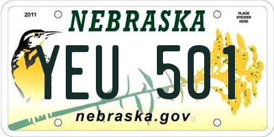 NE license plate YEU501