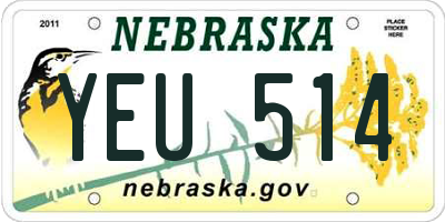 NE license plate YEU514