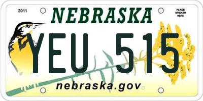 NE license plate YEU515