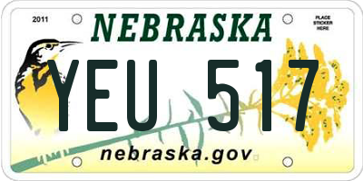 NE license plate YEU517