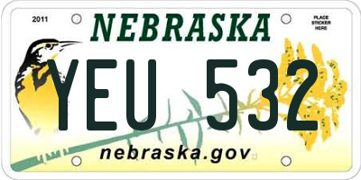 NE license plate YEU532