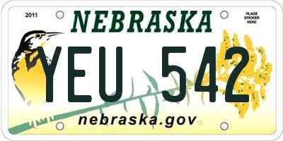 NE license plate YEU542