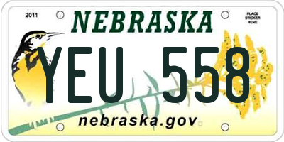 NE license plate YEU558