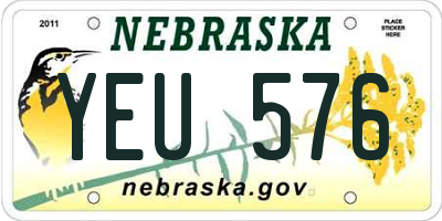 NE license plate YEU576