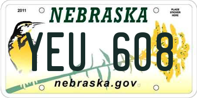 NE license plate YEU608
