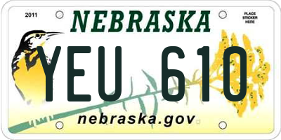 NE license plate YEU610