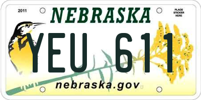NE license plate YEU611