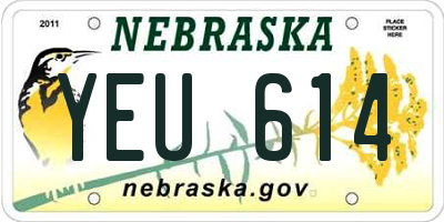 NE license plate YEU614