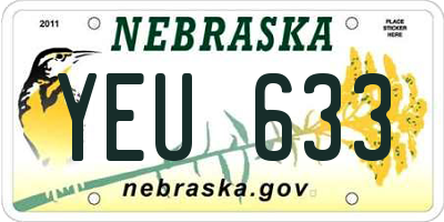 NE license plate YEU633