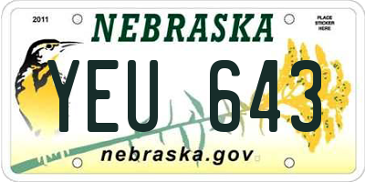 NE license plate YEU643