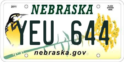 NE license plate YEU644
