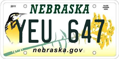 NE license plate YEU647