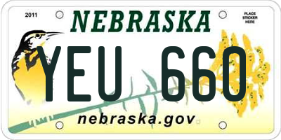 NE license plate YEU660
