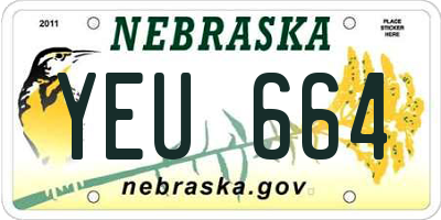 NE license plate YEU664