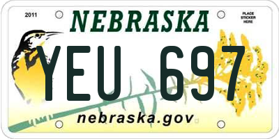NE license plate YEU697