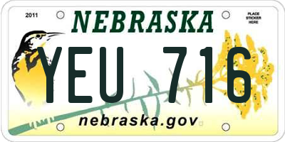 NE license plate YEU716