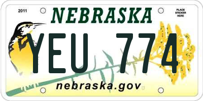 NE license plate YEU774