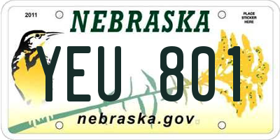 NE license plate YEU801