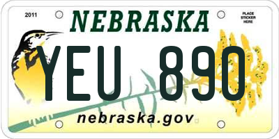 NE license plate YEU890