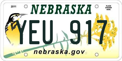 NE license plate YEU917