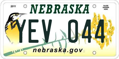 NE license plate YEV044