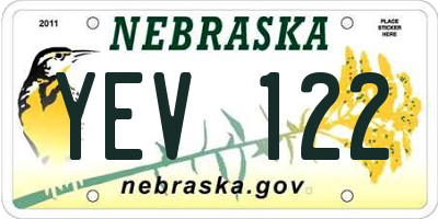 NE license plate YEV122