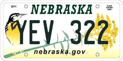 NE license plate YEV322