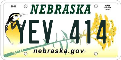 NE license plate YEV414