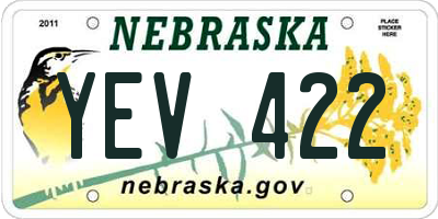 NE license plate YEV422