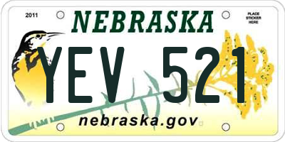 NE license plate YEV521