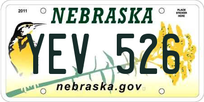 NE license plate YEV526