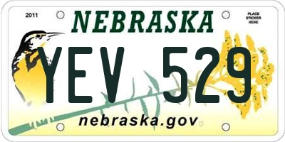 NE license plate YEV529