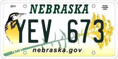 NE license plate YEV673