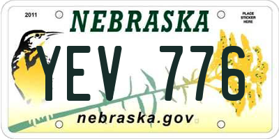 NE license plate YEV776