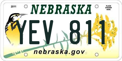 NE license plate YEV811