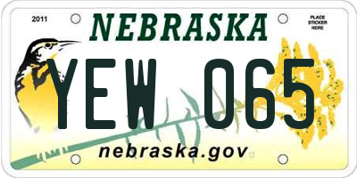 NE license plate YEW065