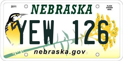 NE license plate YEW126