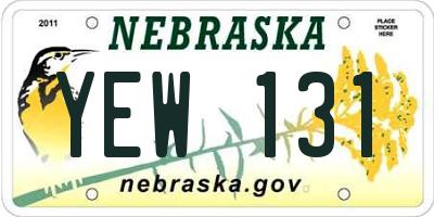 NE license plate YEW131
