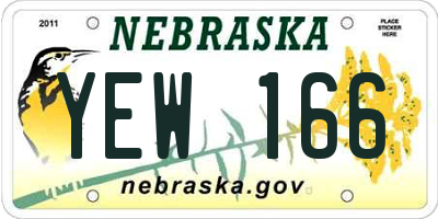 NE license plate YEW166