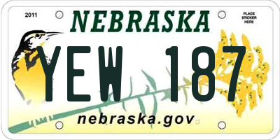 NE license plate YEW187