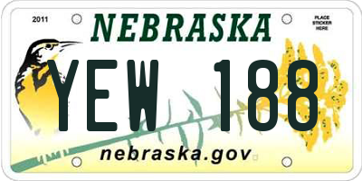NE license plate YEW188