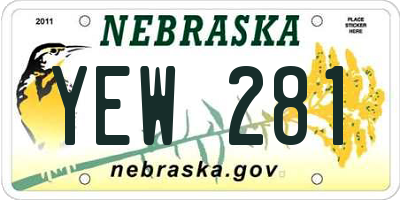 NE license plate YEW281