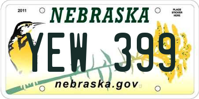 NE license plate YEW399